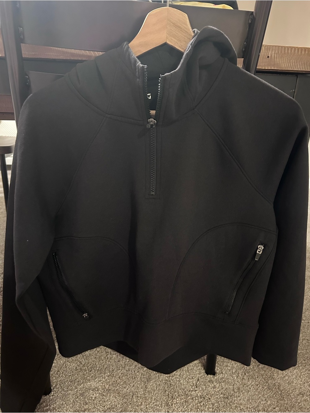 DSG Black Women's Quarter-Zip Hoodie Sweatshirt